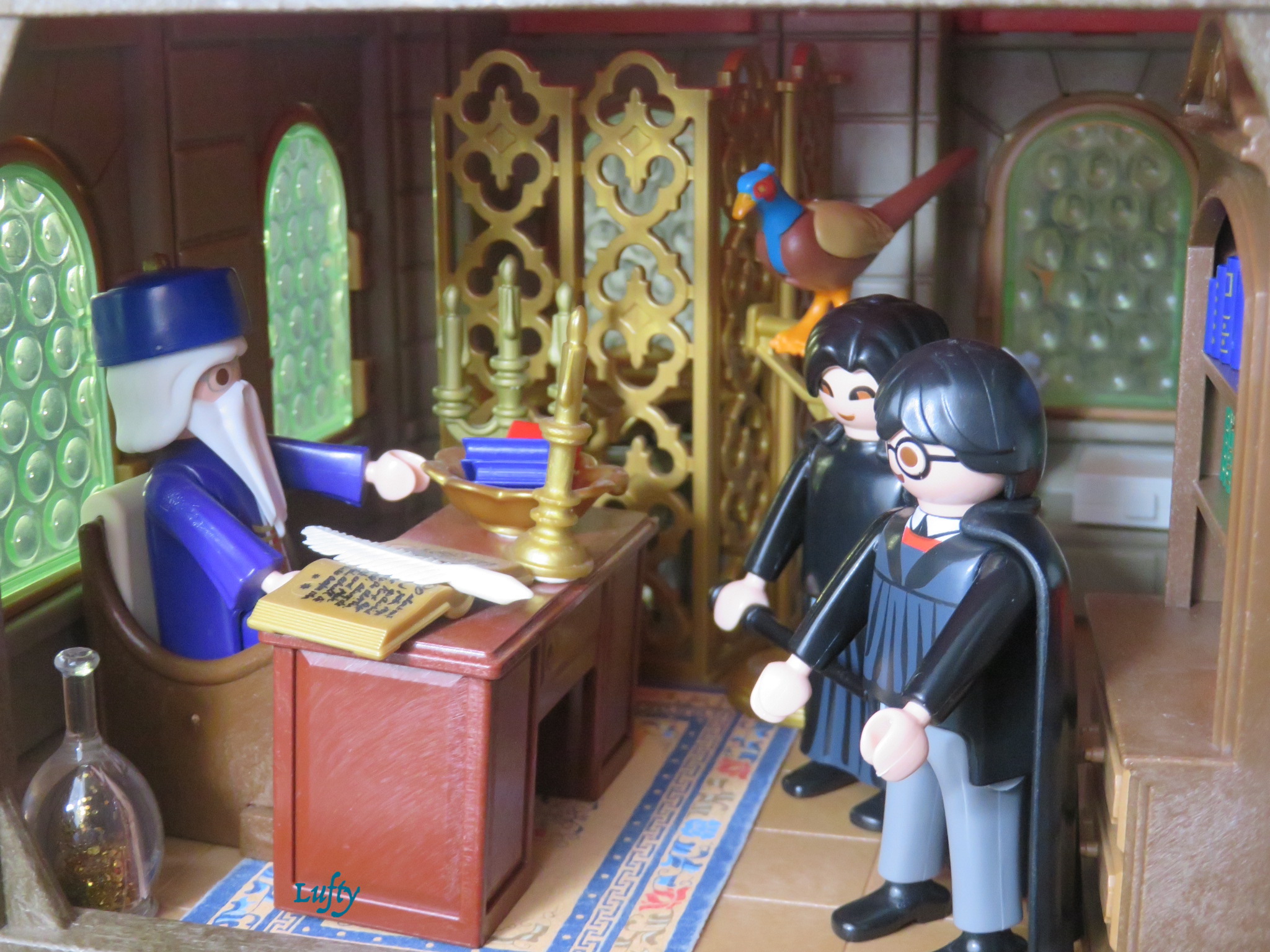 Playmobil Harry Potter – Lot De Figurines : Ron, Dumbledore, Draco – Cours De Potions – Baguettes Incluses
